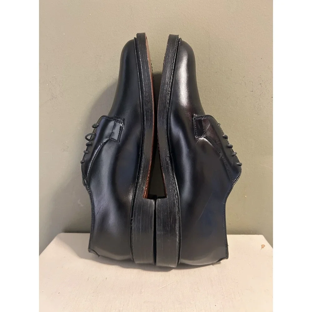 Allen Edmonds Leeds Black Plain Toe Derby Dress Shoes Mens Sz 11D Formal Luxury